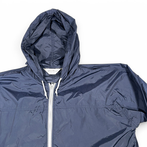 Eddie Bauer Jacket Adult EXTRA LARGE Blue Hooded Windbreaker Outdoor Softshell - Picture 2 of 9